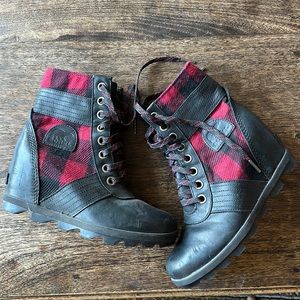 Sorel buffalo plaid Lexi wedge